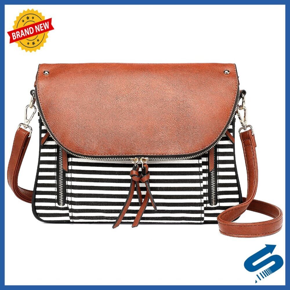 Large Capacity Canvas Crossbody Bag Travel Everyday Use Adjustable Strap